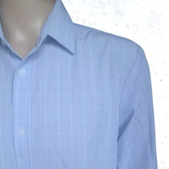 Mizzen Main Shirt Mens XL Blue Striped Leeward Trim Fit Dress Preppy Business - Picture 4 of 13